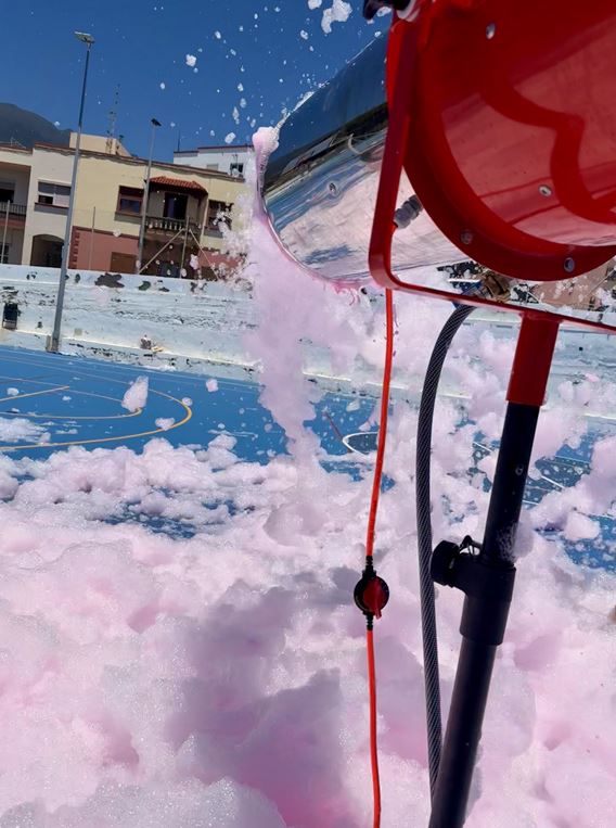 cañón de espuma para fiestas infantiles